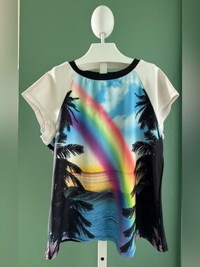OP Kid’s SS Rainbow Rash Guard with Subtle Embroidered Logo